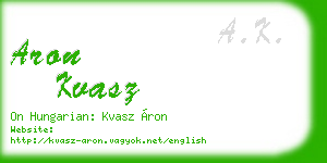 aron kvasz business card